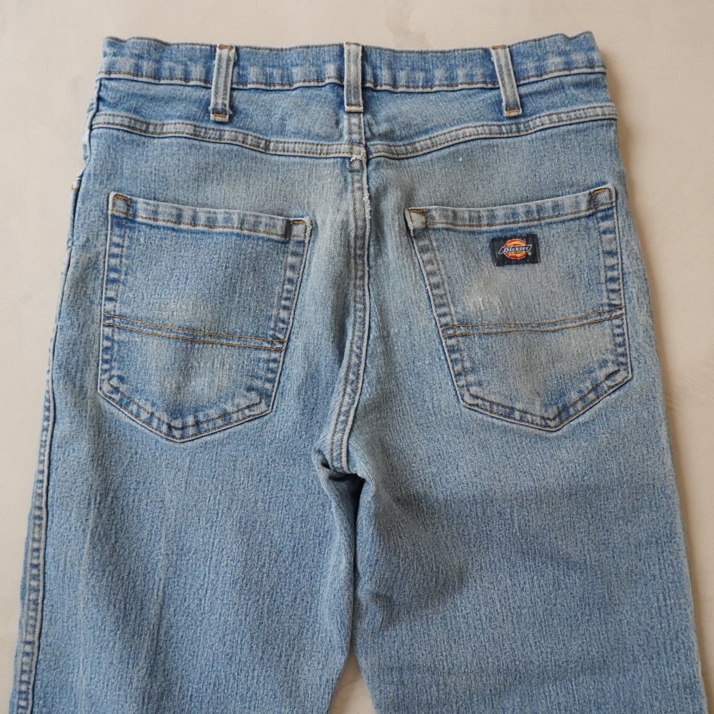 Dickies Jeans 32x32 Mens Blue Straight Leg Workwear Denim Distressed - Picture 3 of 8